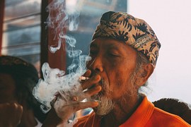 A smoking man